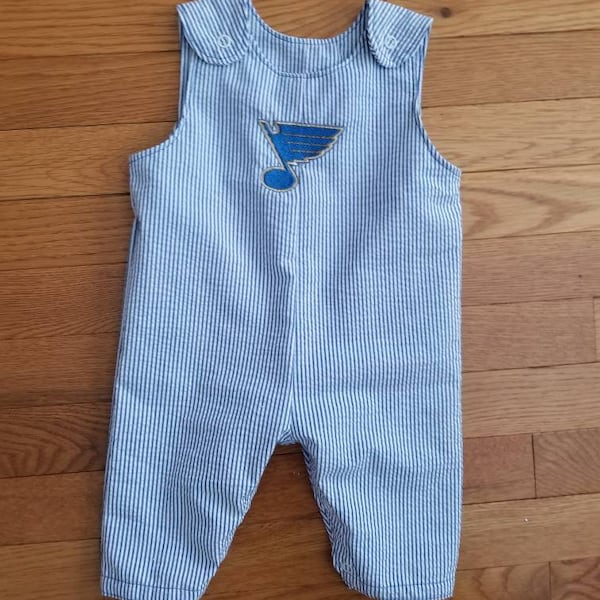 St. Louis Blues vintage look romper shorts/pants, Blues hockey jon jon/shortall