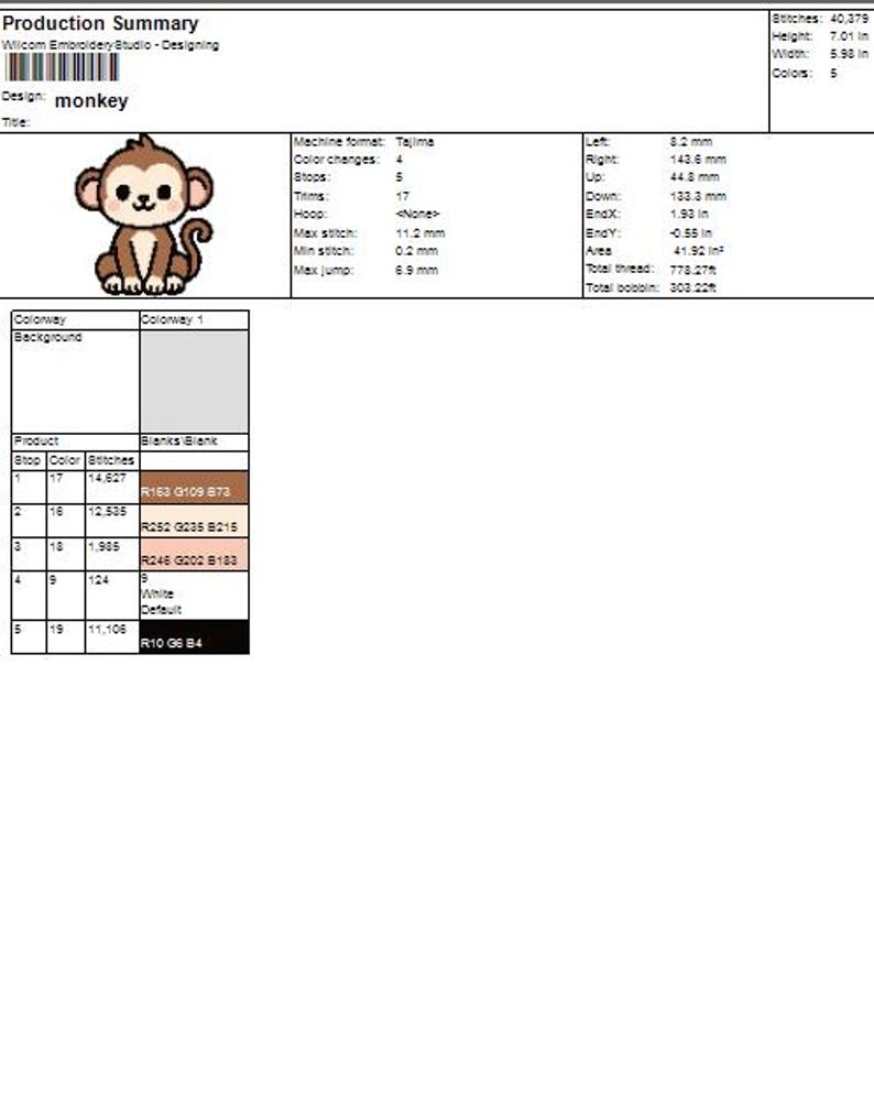 Cartoon Monkey Machine Embroidery Design, Baby Animal File (digital ...