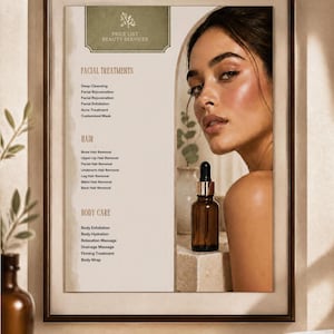 Viral 50 Beauty Salon Instagram Templates Canva Bundle | Aesthetic Esthetician Social Media Posts, Price List & Content Calendar Kit