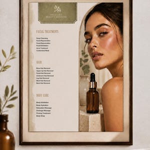 Viral 50 Beauty Salon Instagram Templates Canva Bundle | Aesthetic Esthetician Social Media Posts, Price List & Content Calendar Kit