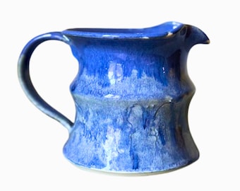 Hand Thrown Ceramic Earthenware Glazed Pitcher - Farmhouse or Cottagecore Decor