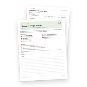 Buyer Message Scripts for Resellers, Customer Service Reply Templates, Shipping Delay and Problem Replies, Printable PDF
