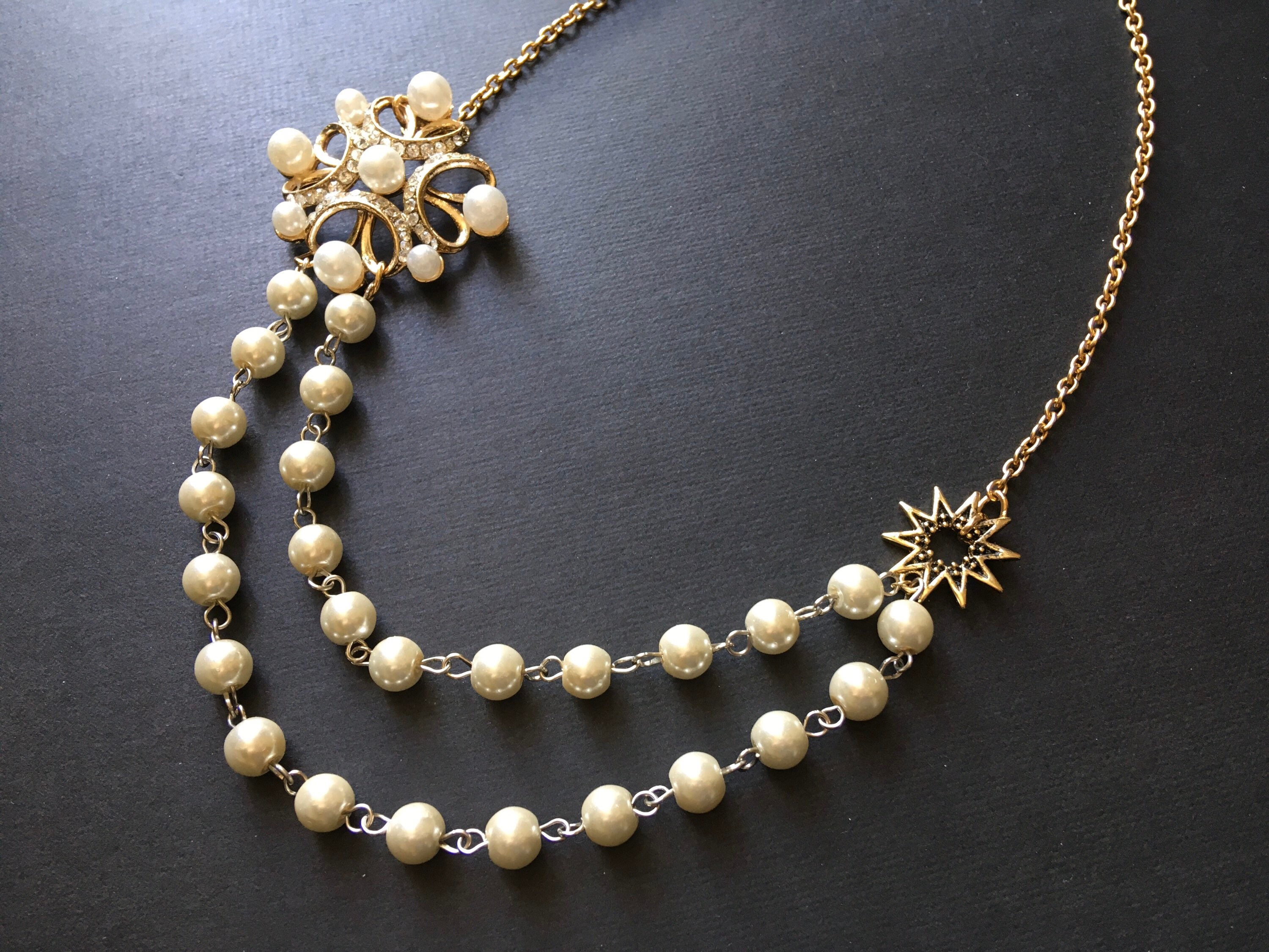 Bridal necklace gold necklace rhinestone necklace crystal | Etsy