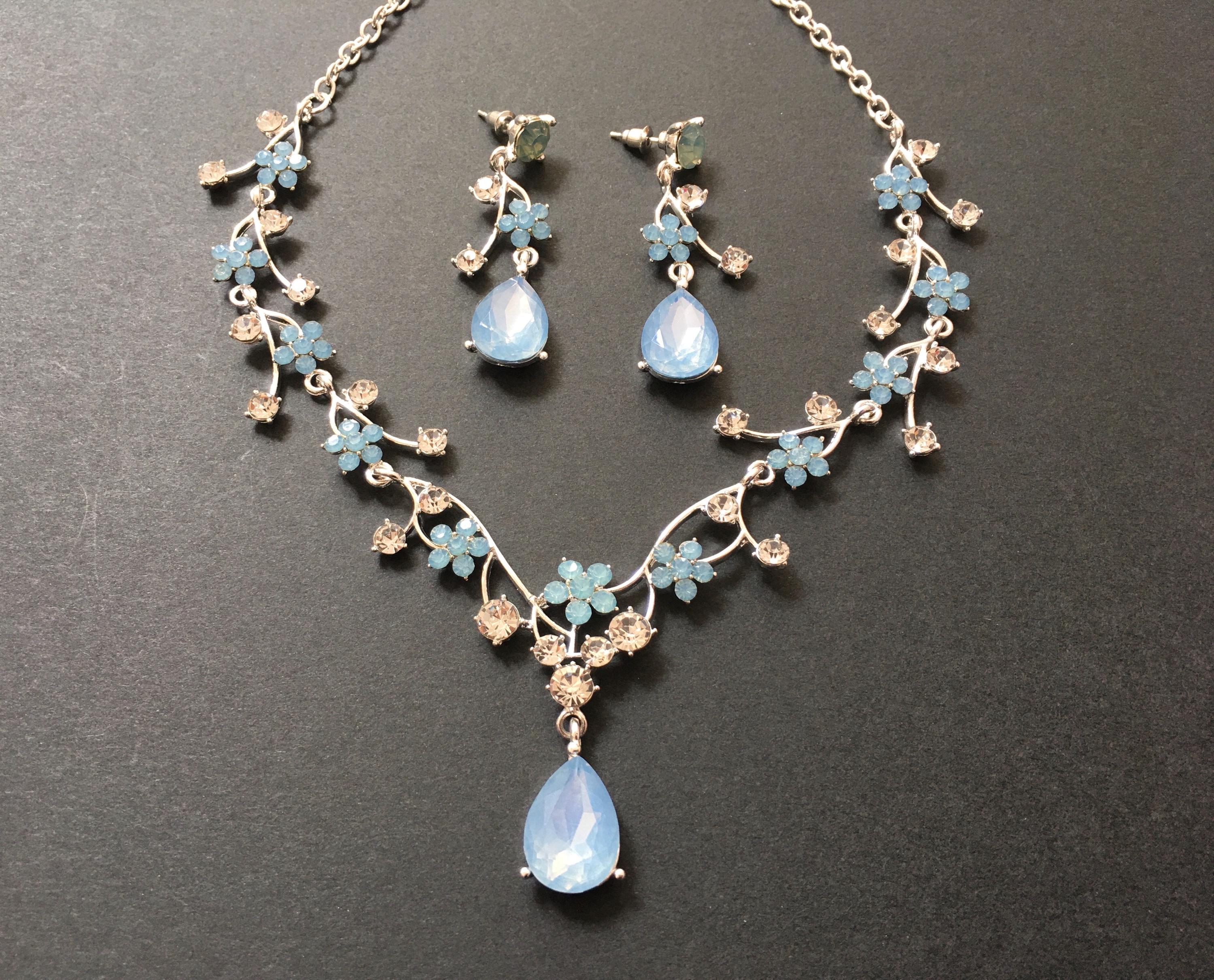 sachin and babi light blue dress Statement Necklace for Cocktail Dress