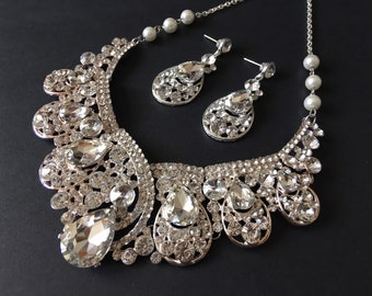 Victorian necklace, wedding necklace, bridal jewelry, bridal necklace, wedding crystal necklace, statement necklace, vintage wedding