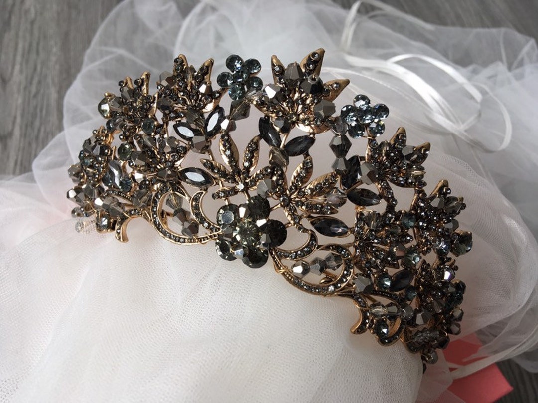 black wedding headpiece
