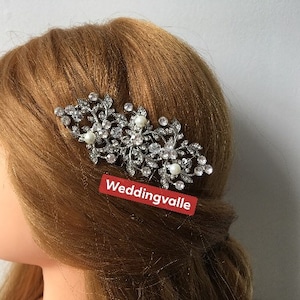 VENTE - Peigne de mariée en cristal, peigne à cheveux de mariage en perles, peigne de demoiselles d'honneur de mariée en cristal, peigne de mariage, casque de mariée, déclaration