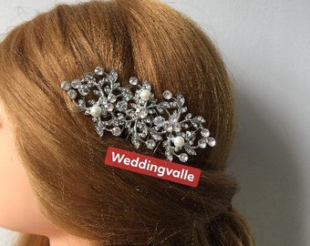 SALE - Crystal bridal hair comb, pearl wedding hair comb, crystal wedding bridal bridesmaids comb, wedding comb, bridal headpiece, statement