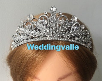 SALE - Romantic headpiece bridal crown rhinestone crown crystal crown wedding crown bridal headpiece engaged tiaras statement headpiece