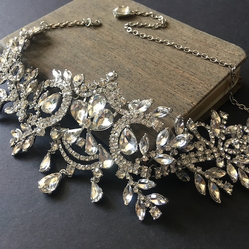 Victorian Wedding Bridal Rhinestones Crystals Choker Teardrop Etsy