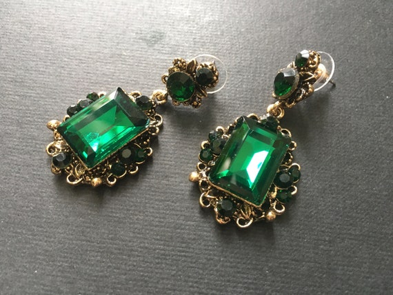 Reaky Set di gioielli da sposa con collana con strass verdi da