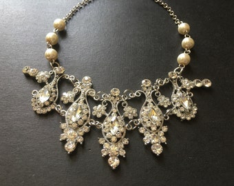 Art Deco necklace, prom necklace, statement necklace, vintage Victorian, bridesmaid necklace, prom necklace, cocktail party necklace