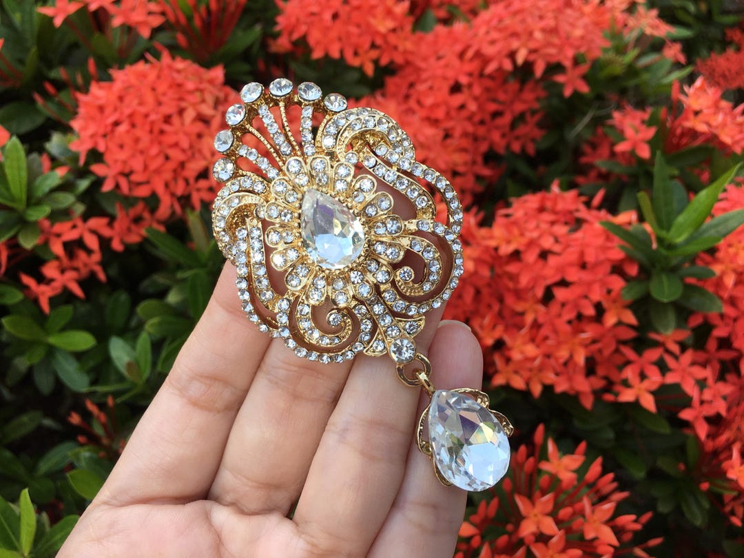 Prom Brooch Art Deco Brooch, Tuxedo Brooch, Crystal Bridal Brooch, Silver Brooch ...