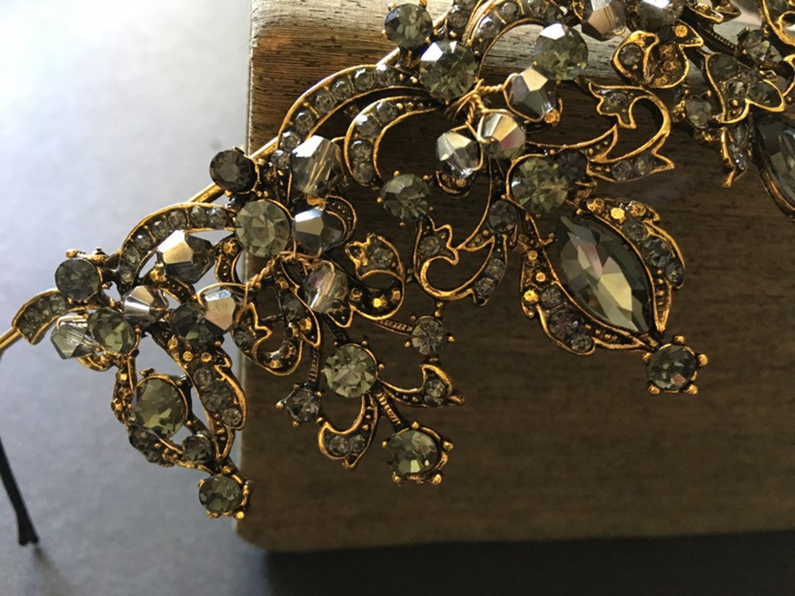 black wedding headpiece