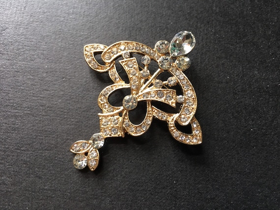 gold brooch pin for dress SALE - Daily Pin, Brooch, Birthday Gift, Daily Jewelry, Crystal Brooch, Formal Dress Brooch, Prom Jewelery, Statement woven