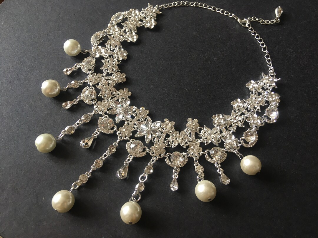 Athena Victorian Wedding Bridal Choker Necklace, Crystal Necklace ...