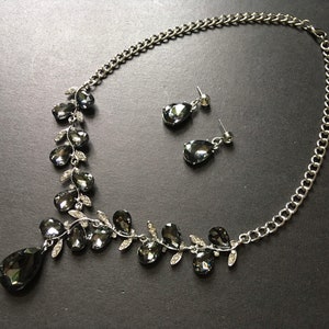 Gothic necklace, wedding necklace, wedding jewelry, bridal necklace, black necklace, wedding set, jewelry set, boho necklace