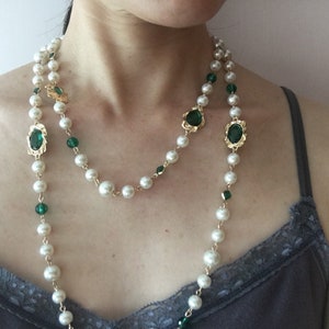 SALE - Gold necklace, birthstone necklace, pearl bridal necklace, pearl wedding jewelry, wedding set, long necklace, layering jewelry