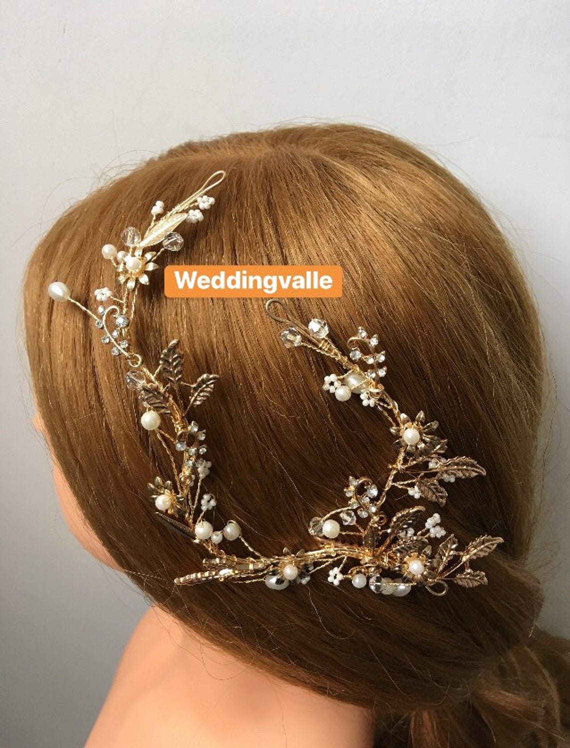 Gold wedding tiara wedding tiara bridal headpiece bridal Etsy