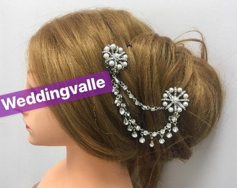 SALE -Layering head piece, crystal headpiece, hair accessory, bridal accessory, hair accessories, brides jewelry wedding jewelry, hair piece