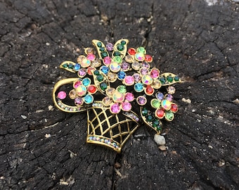 7.3 Inch Bridal Long Orchid Flower Brooch Pin Pendant