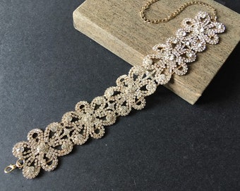 Victorian wedding jewelry, gold choker, bridal necklace, bridal jewellery, rhinestone necklace, crystal necklace, statement necklace