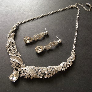 Viktorianische Halskette, Brautschmuck, Kristall Halskette, Hochzeit Halskette, Schmuckset, Strass Halskette, Braut Halskette, Hochzeit Set