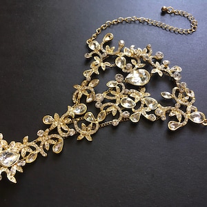 Gold viktorianischer Braut Armband, Strass Armband, Marquise Armband Manschette, Braut Ring Manschette Armband, Brautschmuck, Hochzeitsschmuck