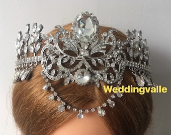 Wedding crown, bridal tiara, wedding headpiece, Victorian crown, wedding hair accessory, crystal wedding tiara bridal crown