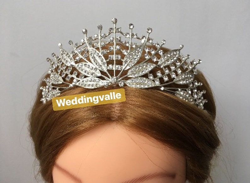 rhinestones crown bridal crown full bridal crown dimante tiara princess tiara crystals headpiece Romantic wedding bridal headpiece