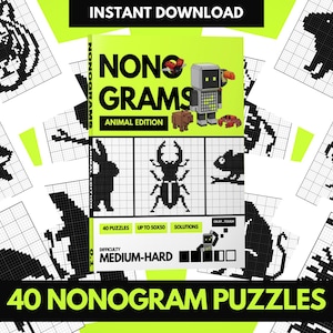 40 djurnonogrampussel, medelsvåra logiska rutnät (PDF-nedladdning)