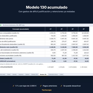 Plantilla Excel Autónomos España 2026: Libro de Ingresos y Gastos, Modelo 303 IVA y Modelo 130 IRPF image 5