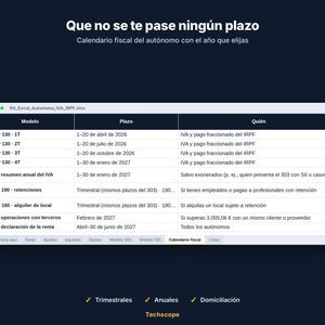 Plantilla Excel Autónomos España 2026: Libro de Ingresos y Gastos, Modelo 303 IVA y Modelo 130 IRPF image 6