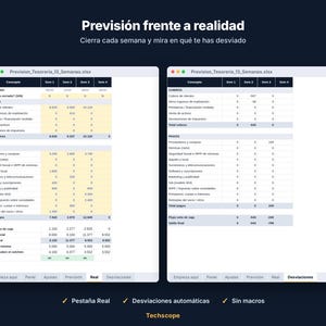Plantilla Excel Previsión de Tesorería 13 Semanas para Pymes y Autónomos, Flujo de Caja con Panel y Avisos image 5