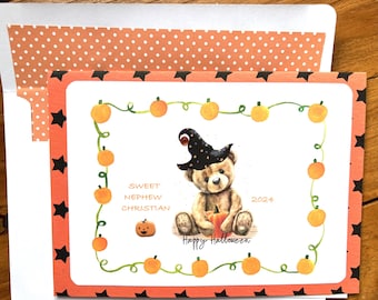 Sweet Halloween Card-2026-First Or Not First-For Young Boy-Son-Grandson-Nephew-Godson-Any Boy or Girl