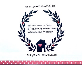 New Home Card-Personalized With Names & Address