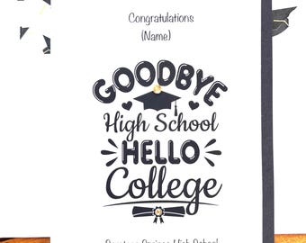Graduating From High School Going To College Card-Personalized With Name-Year-School-2026-College Going To Inside