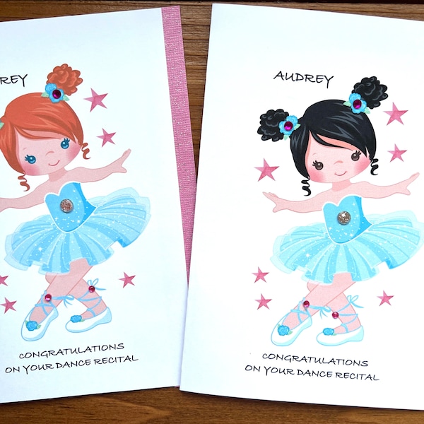 Dance Recital Card-Personalized-With Name and Relationship-Red Or Black Hair-2024
