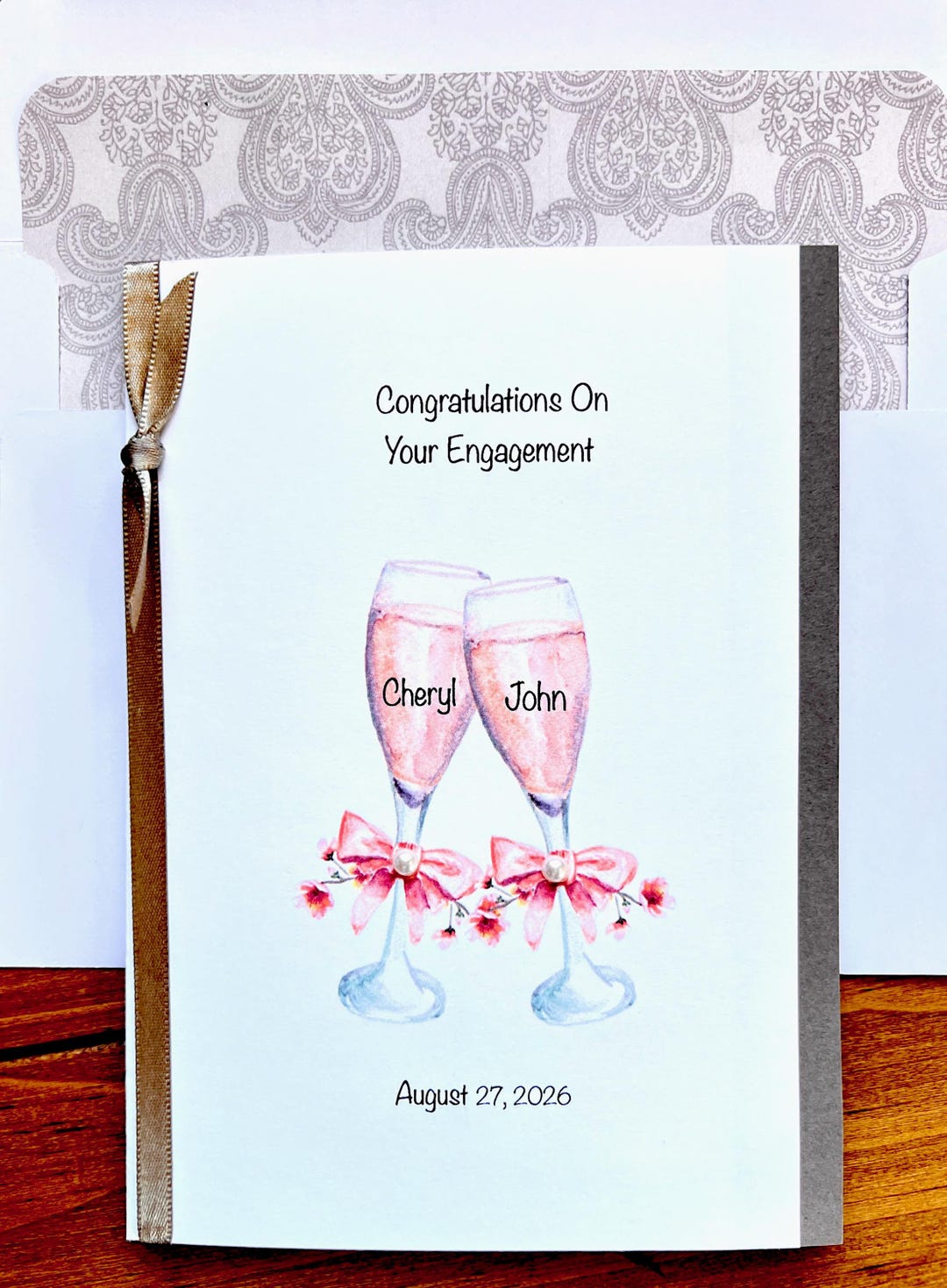 Engagement Congratulations Card-personalized With Names-adaptable for ...