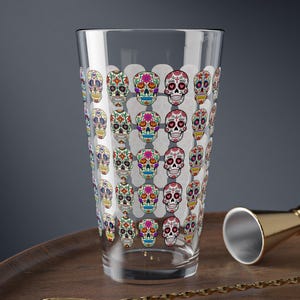 Färgglatt sockerskalleglas, barglas för de dödas dag