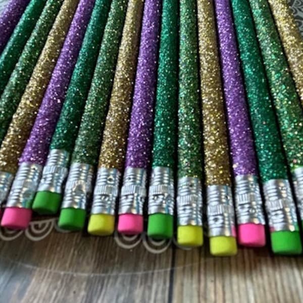 Custom glitter pencils, Decorated pencils, Glam school supplies, Fun pencils for kids, Unique party favors, Cute Easter gift