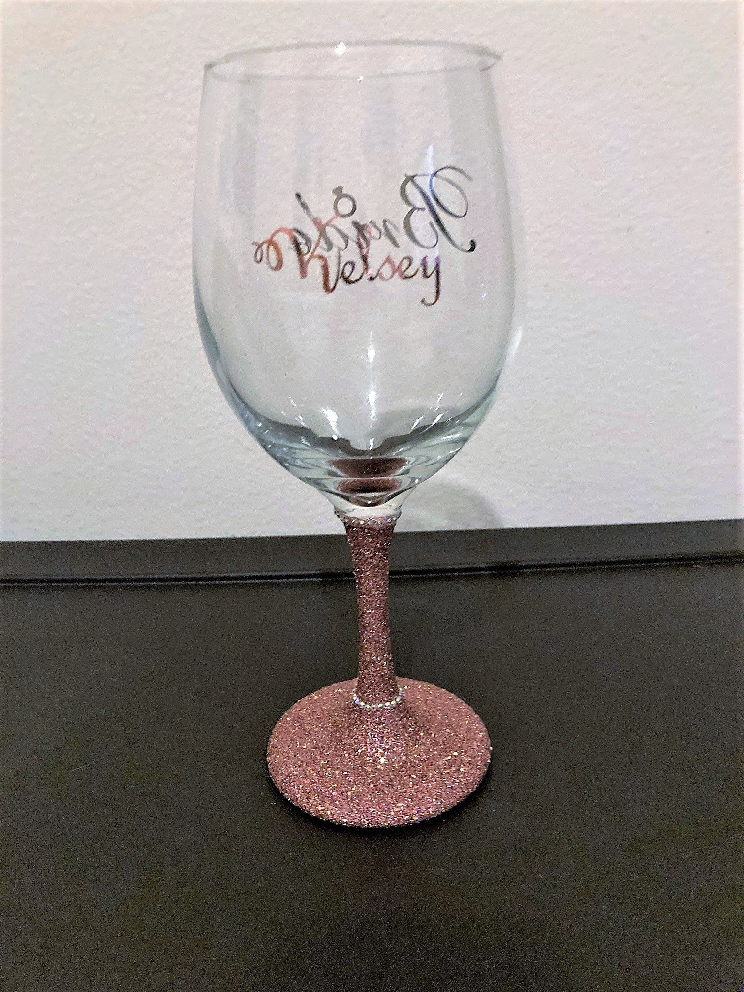 Bride wine glass Wine Glass for Bride Rose Gold Wedding Etsy
