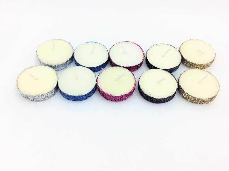 Glitter Tealight Candles Custom Unscented Candles Unique Etsy