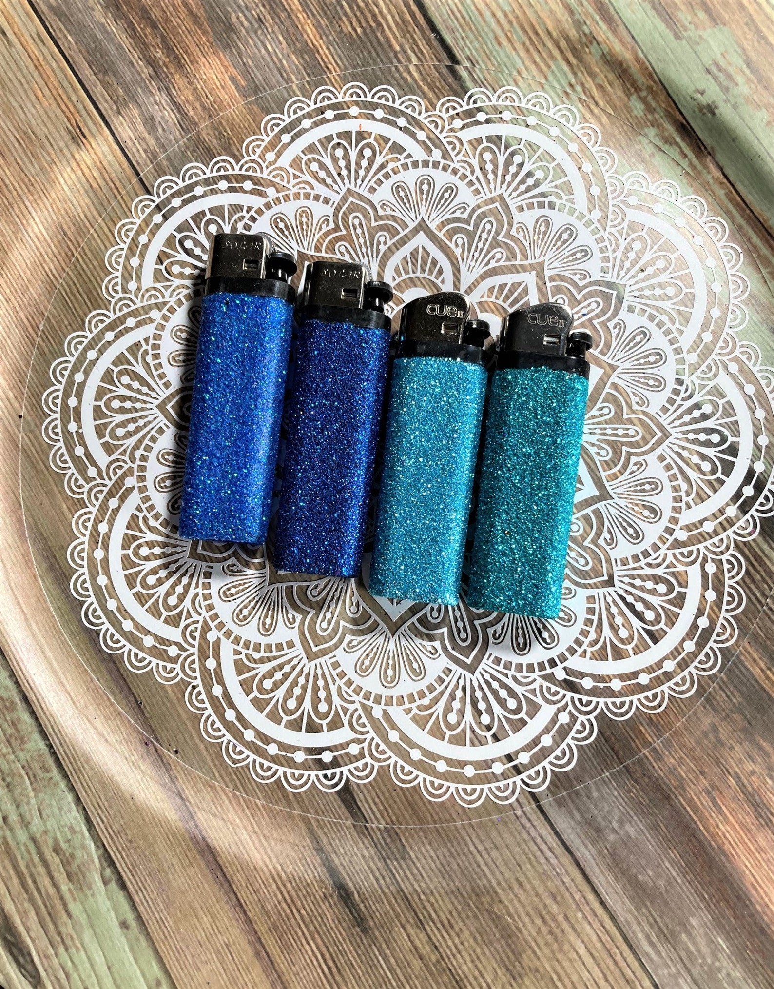 Blue Glitter Lighters Glam Lighter Set Fun Disposable Etsy