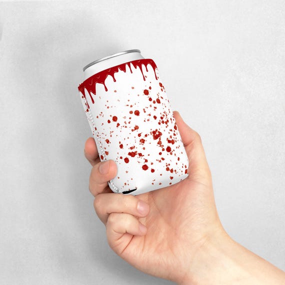 Bloody Mary Can Cooler Sleeve, Horror Themed Party Favor, Bloody Beverage Holder
