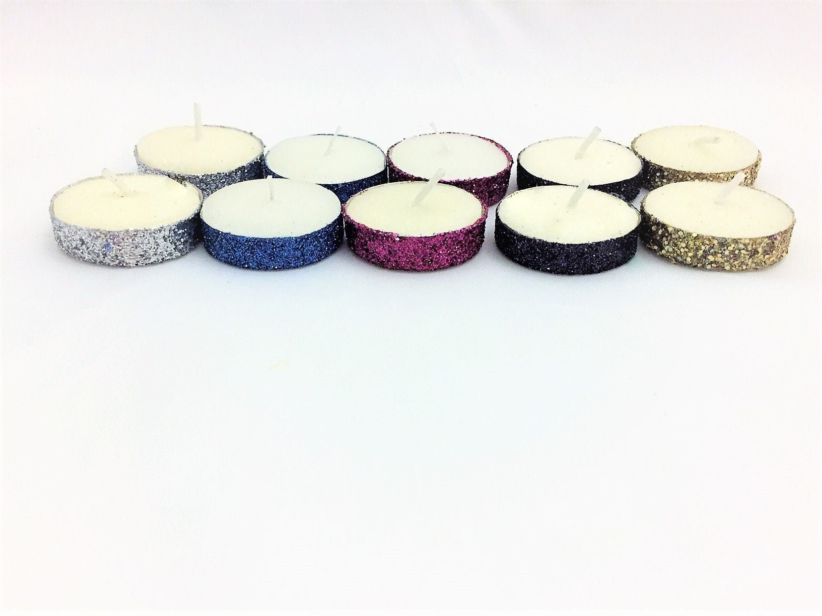 Glitter tea light sale candles