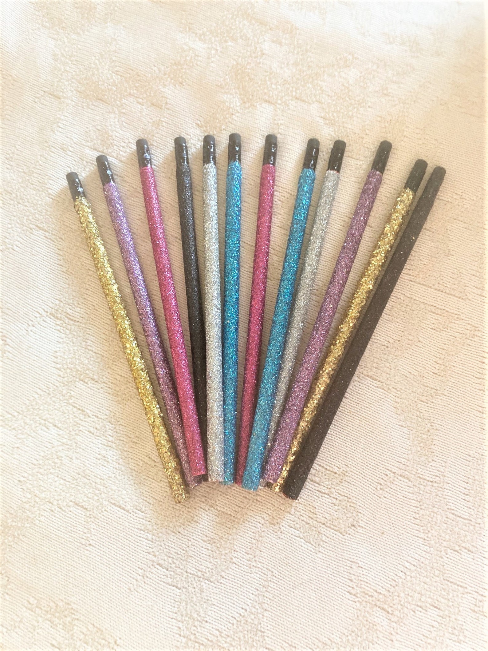 Glitter pencils Custom decorated pencils Decorated pencils Etsy