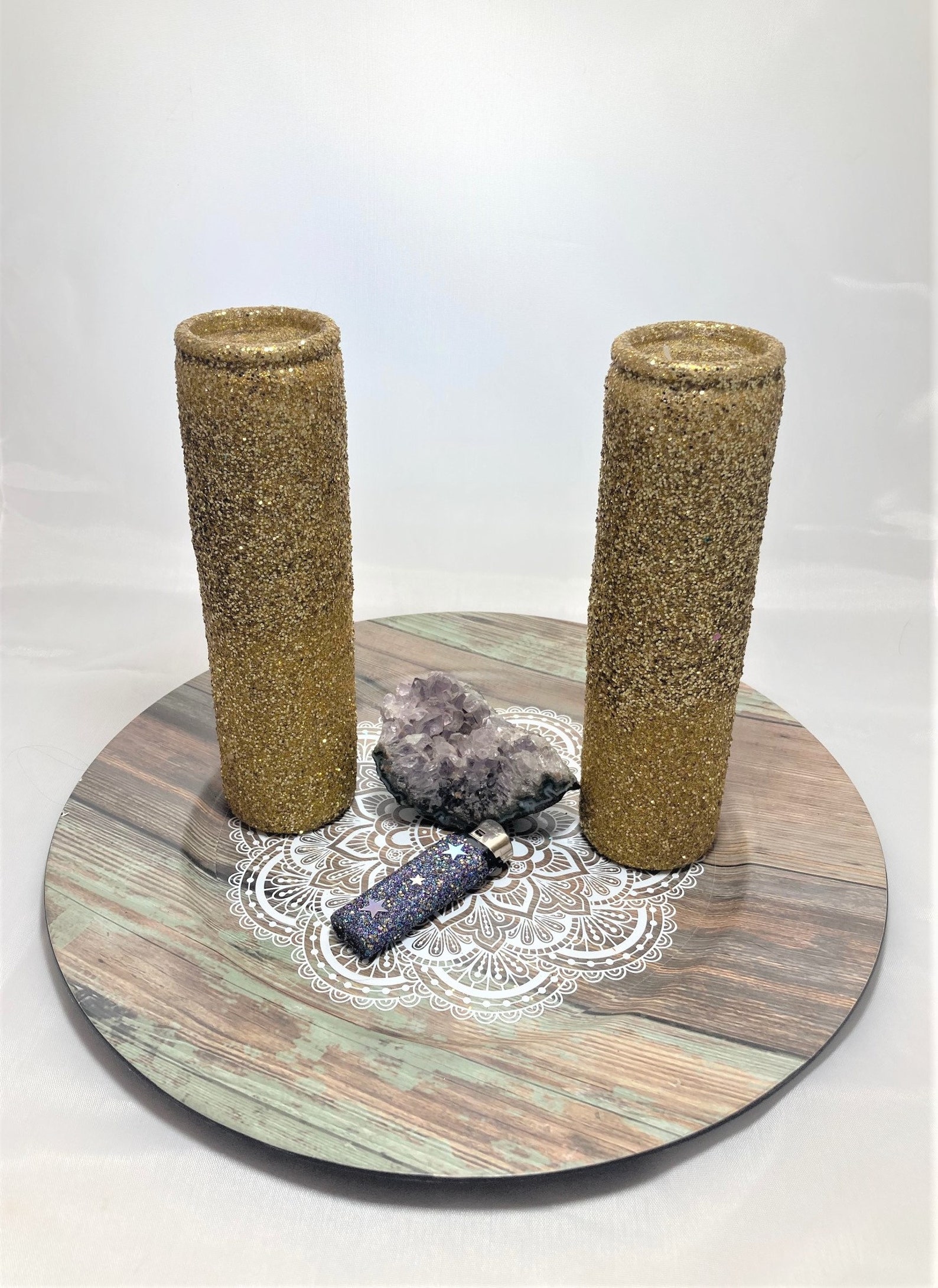 Gold Glitter Pillar Candles Unscented Tall Candles Custom Etsy