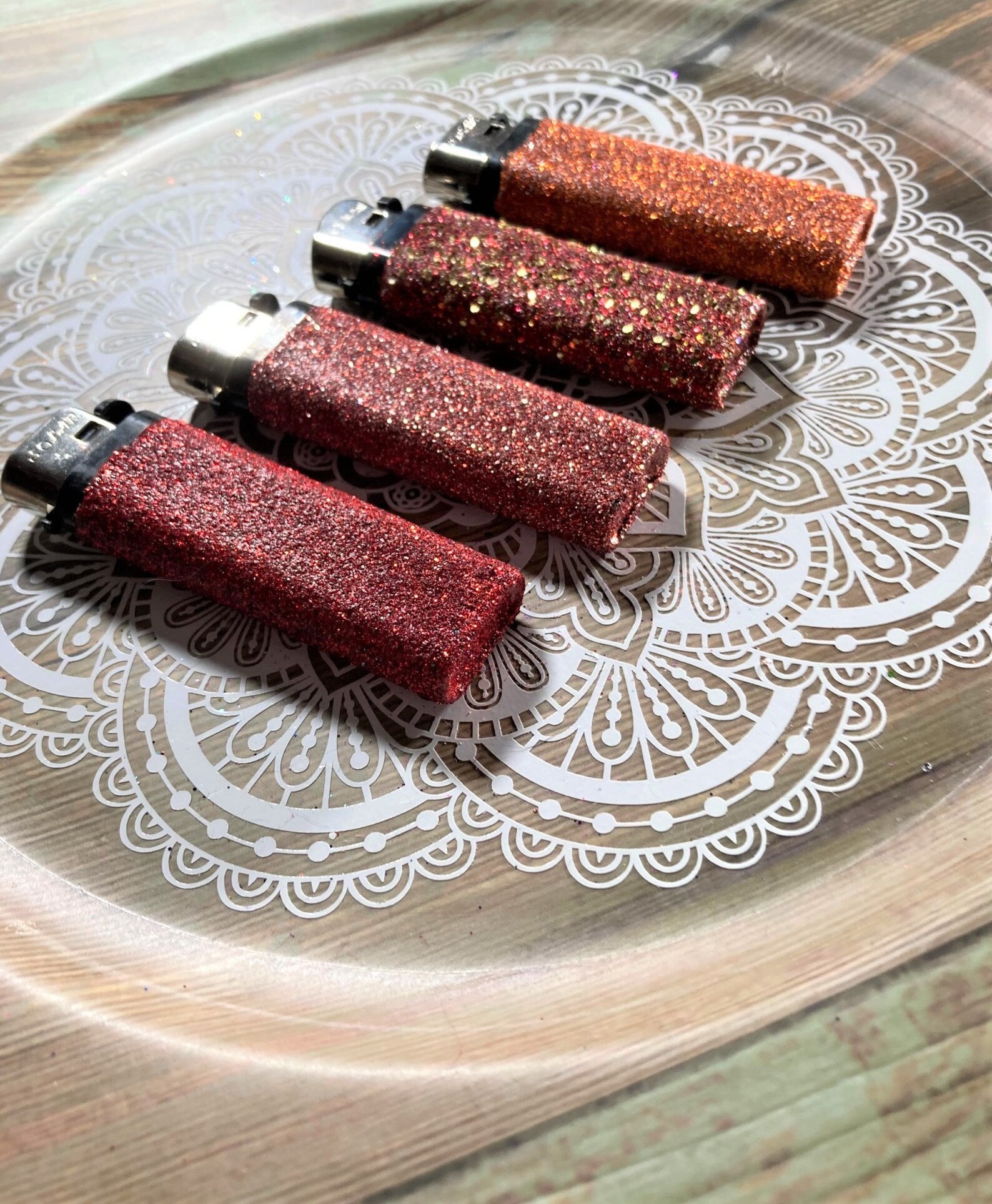 Red Glitter Lighters Glam Lighter Set Fun Disposable Etsy