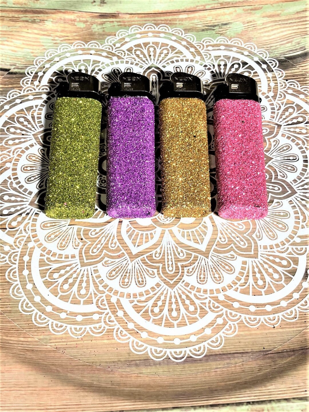 Pastel Glitter Lighters Glam Lighter Set Pretty Disposable Etsy